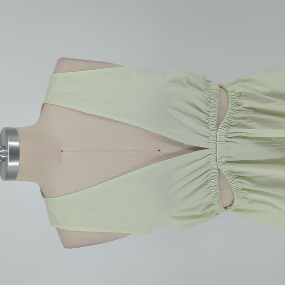 Zara V Neck Midi Dress Seafoam Green M poplin cottagecore preppy minimalist - Picture 5 of 12